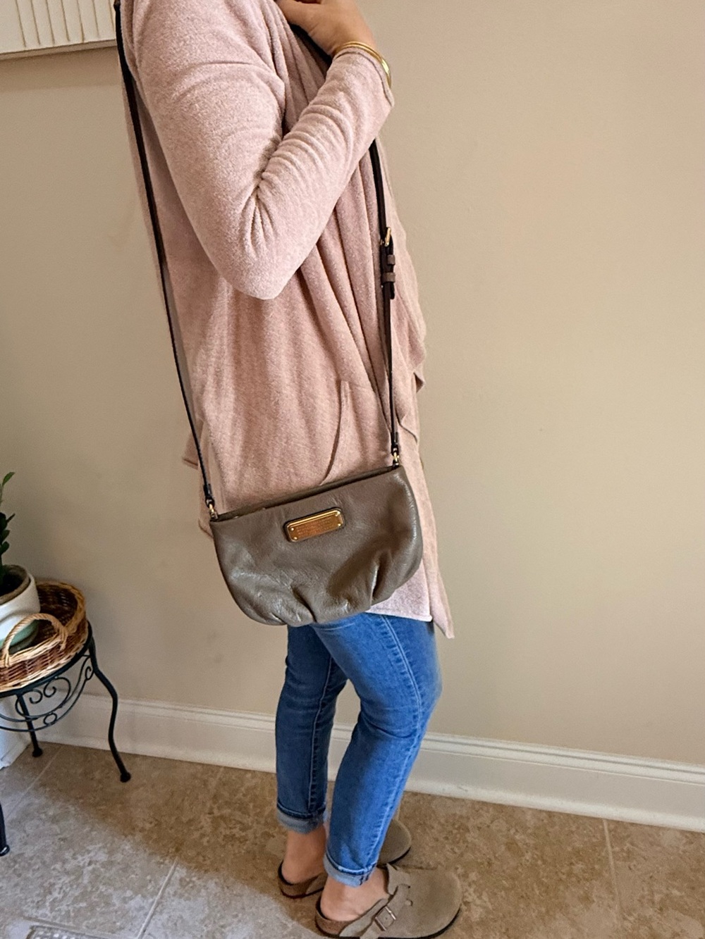 Marc Jacobs Olive Crossbody with Gold Plaque